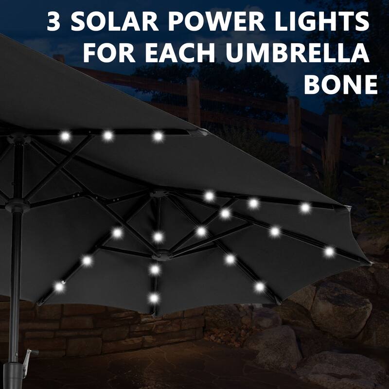 Autlaycil 13 ft Patio Umbrella with Crank Outdoor Umbrella with Base