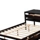 preview thumbnail 7 of 7, Full Size L-shaped Platform Beds with Drawers Linked with Built-in Rectangle Table and Twin Size Trundle.