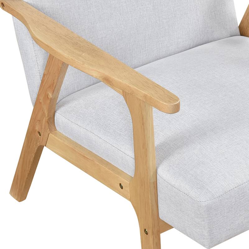 Dean 27" Textured Fabric Accent Chair - Solid Rubberwood Frame