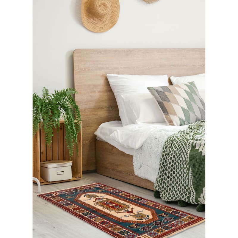ECARPETGALLERY Hand-knotted Melis Dark Green Wool Rug - 4'2 x 6'3
