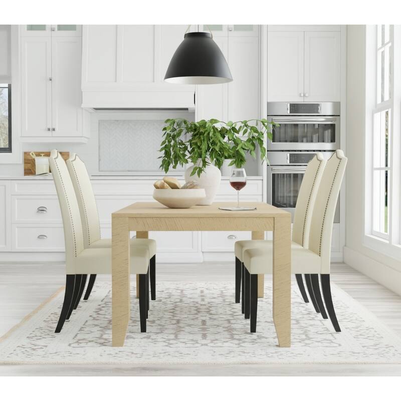 Upholstered Armless Dining Chair - 41.5" - Beige and Brown