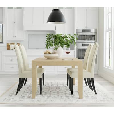 Upholstered Armless Dining Chair - 41.5" - Beige and Brown
