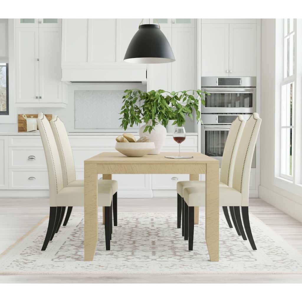 Upholstered Armless Dining Chair - 41.5" - Beige and Brown