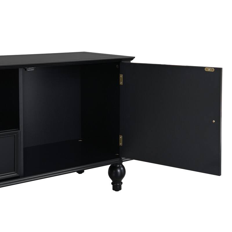 70.9'' Modern TV Stand for TVs up to 80 Inches, Entertainment Center with Open Compartment, TV Storage Cabinet with 2 Drawers