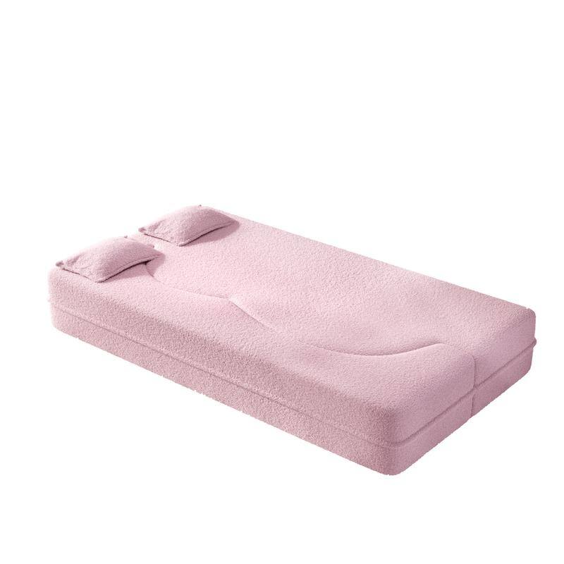 Modern 78.7" Floor Sofa With 2 Pillows For Small Pace Living Room, Convertible Sleeper Sofa Bed