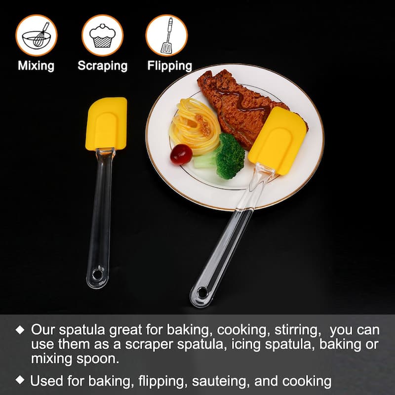 2pcs Flexible Silicone Spatula Heat Resistant Non Stick Cooking - 9.6" x 1.9"(L*W)
