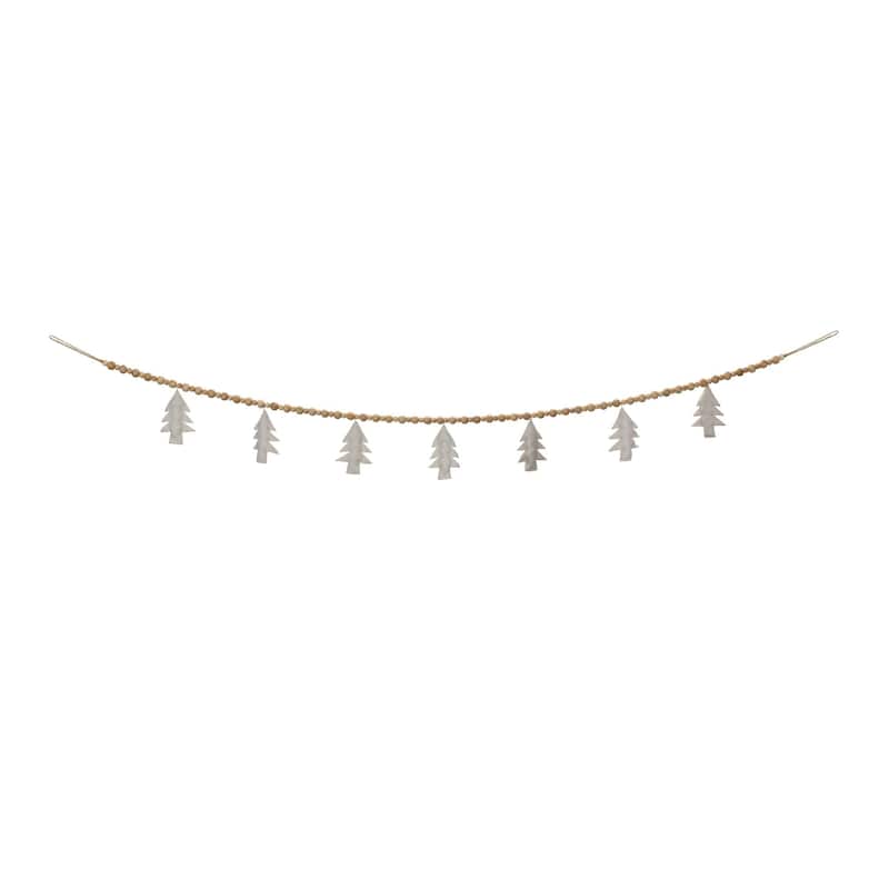 Wood Beaded Christmas Tree Garland - 6' x 5.5" - Unlit