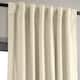 Exclusive Fabrics Signature Light Beige Velvet Curtain (1 Panel)