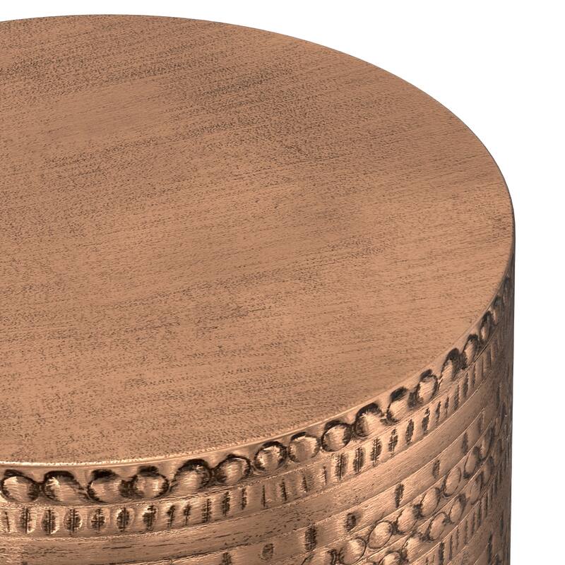 WYNDENHALL Jean 15" Wide Tribal Pattern Metal Accent Table & Assembled - 15"w x 15" d x 20" h