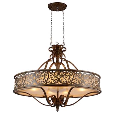 Nicole 6 Light Drum Shade Chandelier With Brushed Chocolate Finish - Brushed Chocolate