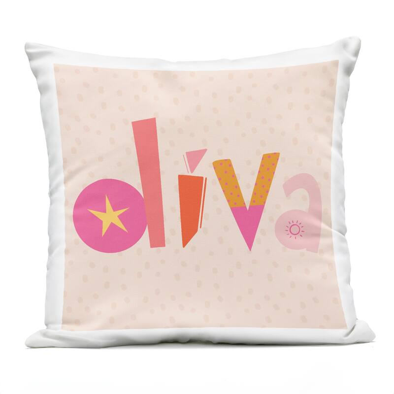 Stupell Diva Patterned Whimsical Text Printed Outdoor Throw Pillow Design by Sazerelli Designs - Accent - Polyester - Yellow - Single