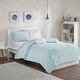 preview thumbnail 3 of 17, Avery Aqua Glow In The Dark Plush Comforter Set by Intelligent Design Kids