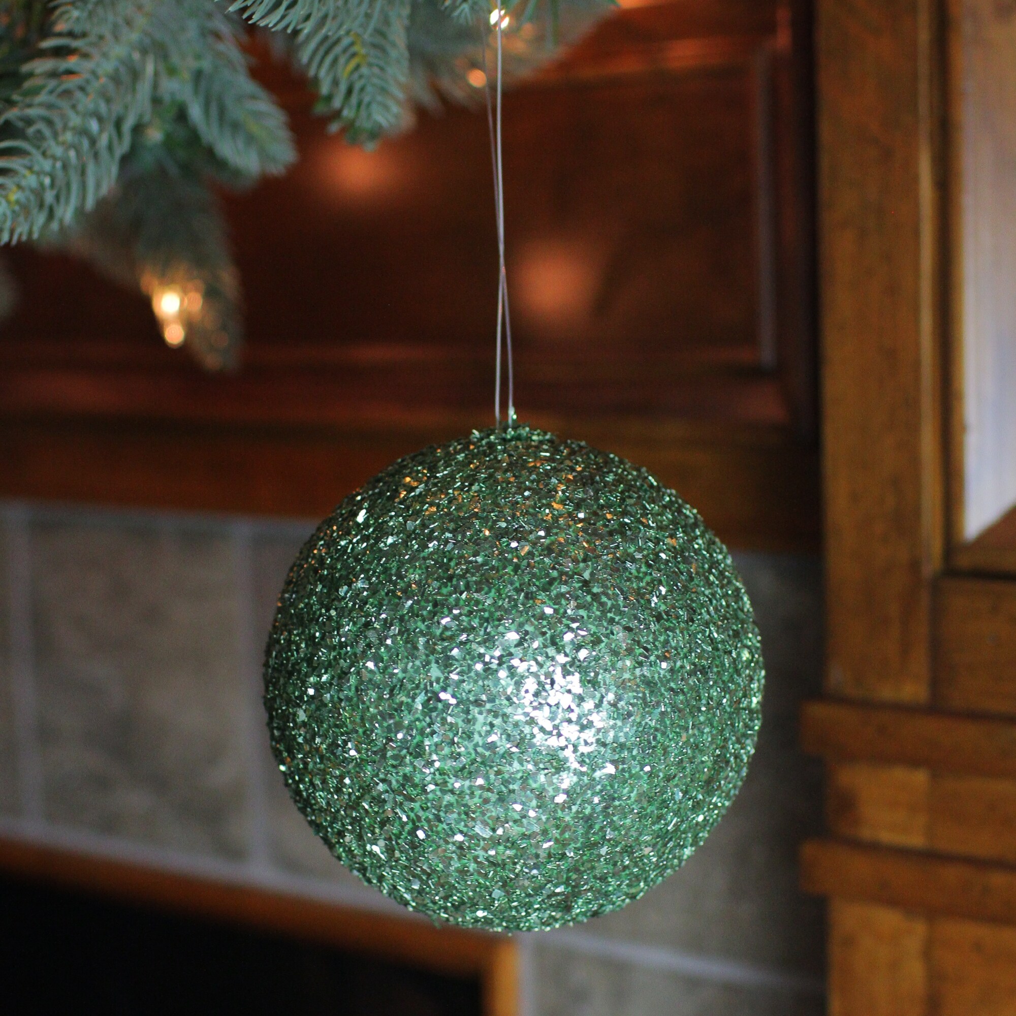 Shop Holographic Glitter Emerald Green Shatterproof Christmas Ball