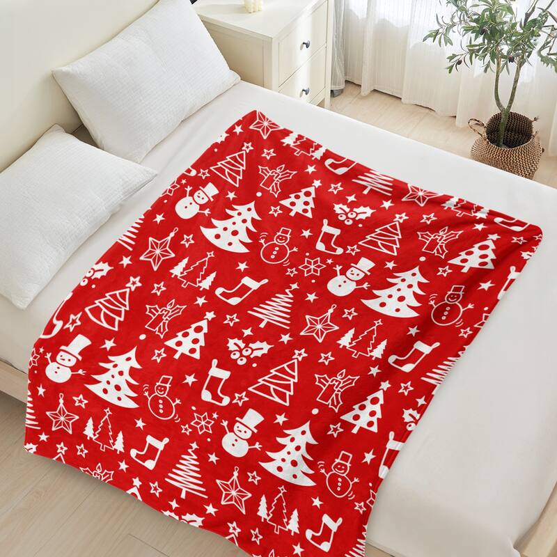 Christmas Throw Blanket Holiday Xmas Gift Fleece Blanket