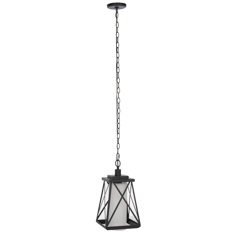 SAFAVIEH Lighting Vien 9" Modern & Contemporary Outdoor Pendant - 9" W x 9" D x 17" H - Black - 9Wx9Dx17H