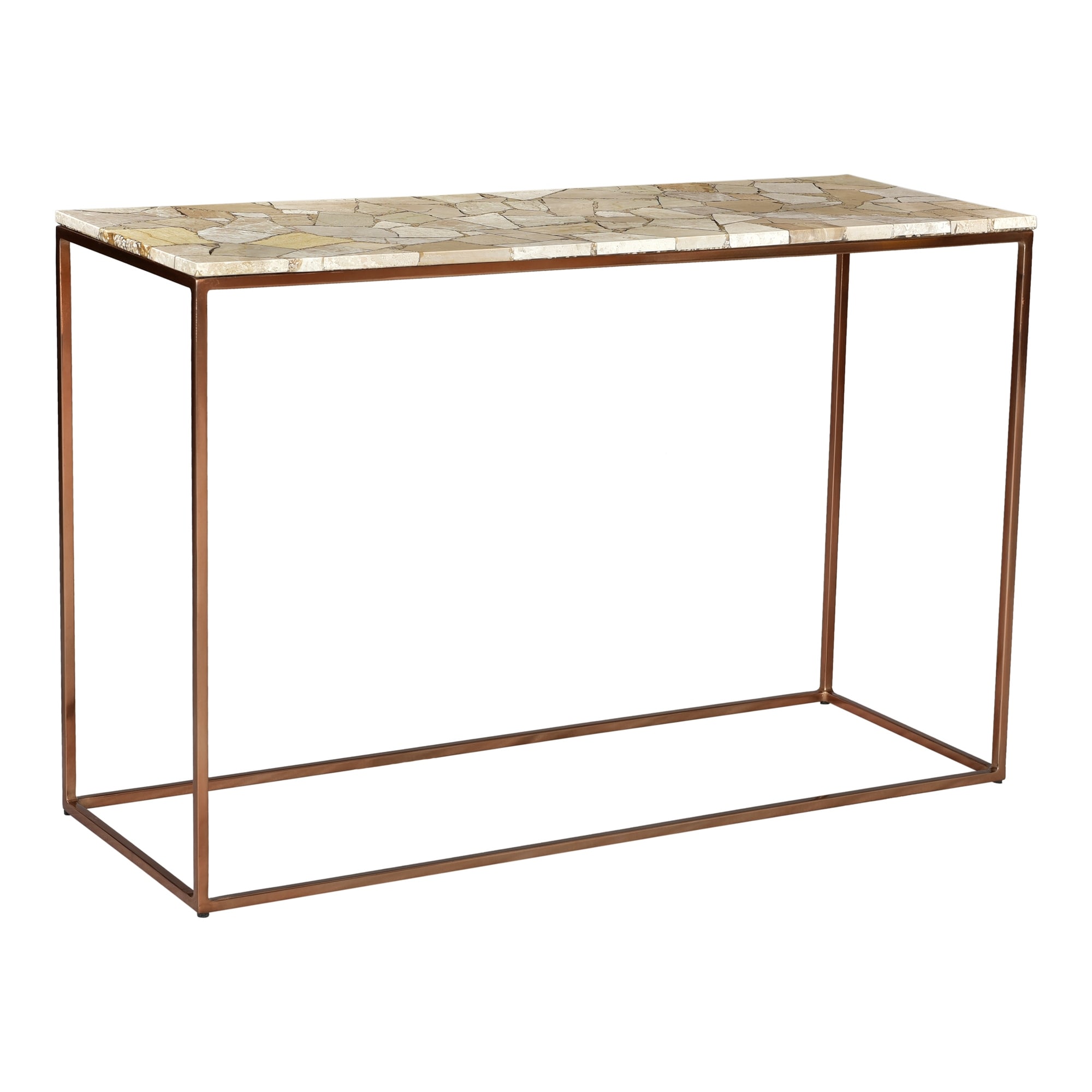 Aurelle Home Modern Molina Marble Top Console Table Overstock 31139154