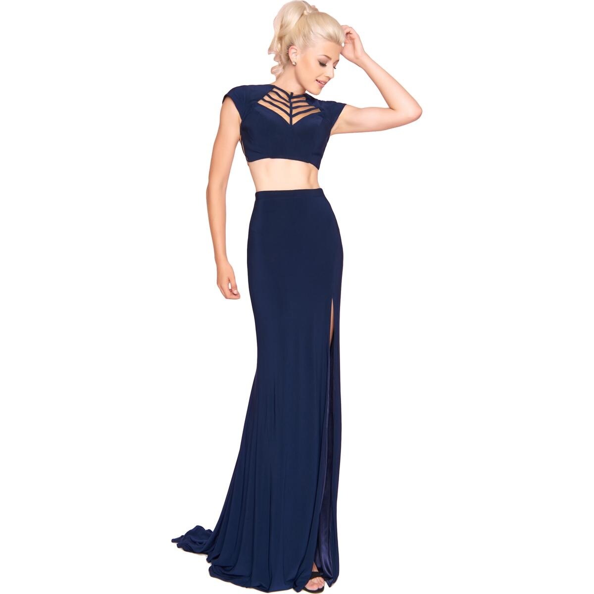 Shop Mac Duggal Womens Crop Top Dress Prom Two Piece Overstock
