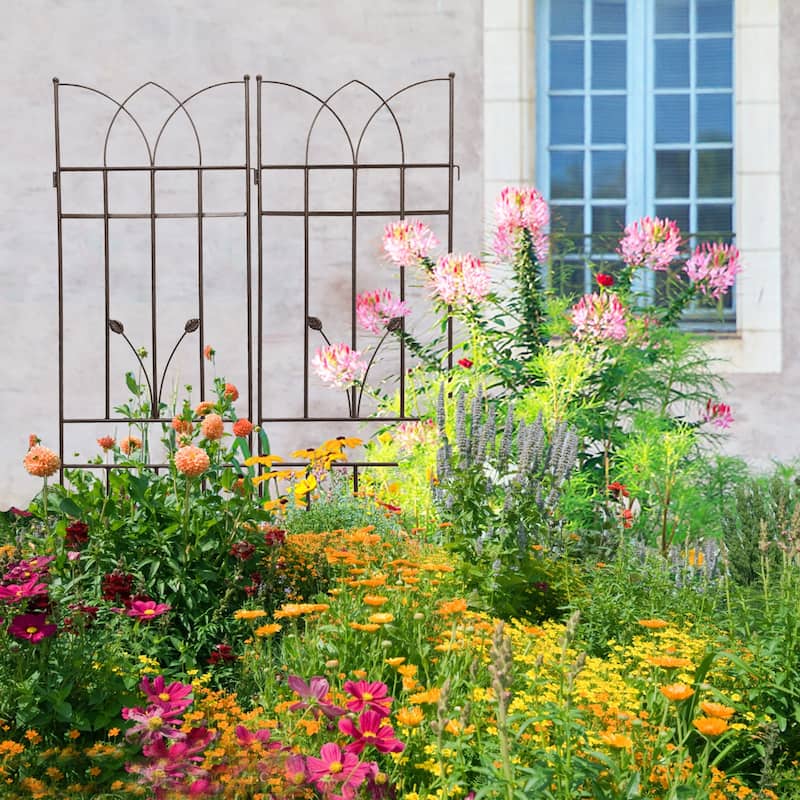 2 Pack Metal Garden Trellis Rustproof Trellis for Climbing Plants Outdoor Flower Support