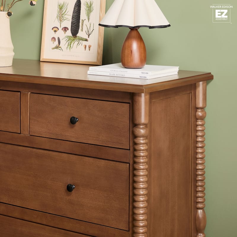 Walker Edison Easy Assembly 5-Drawer Dresser with Wood-Turning Detail