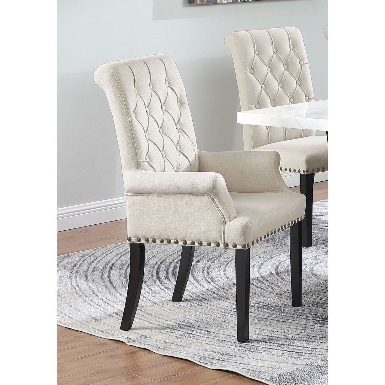Alana Tufted Upholstered Dining Armchair with Padded Seat and Back  -image