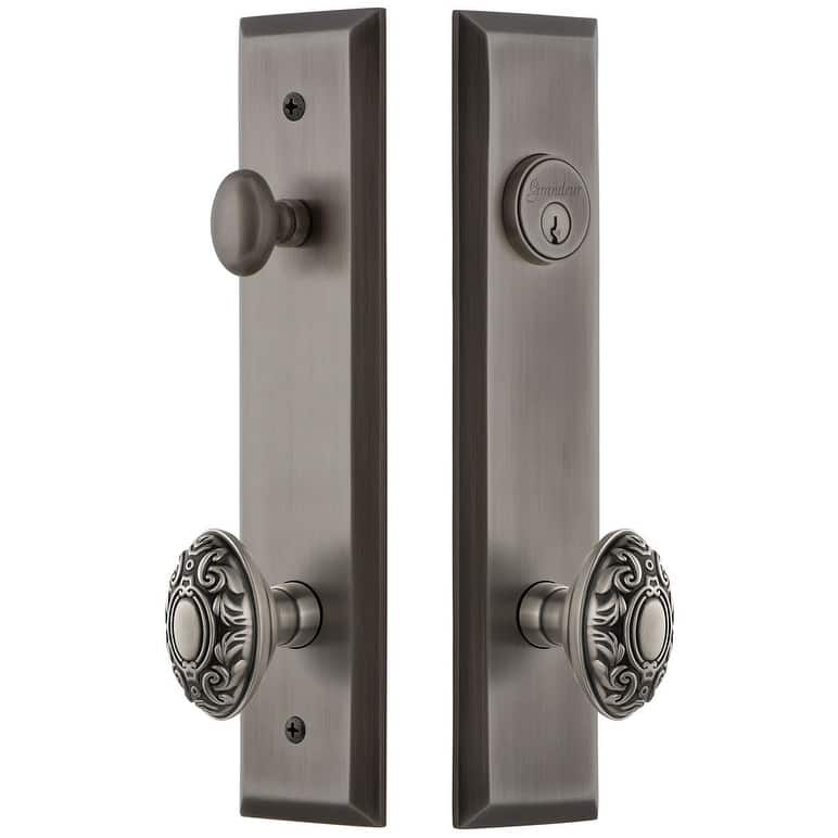 Grandeur Fifth Avenue Solid Brass Tall Plate Single Cylinder Keyed