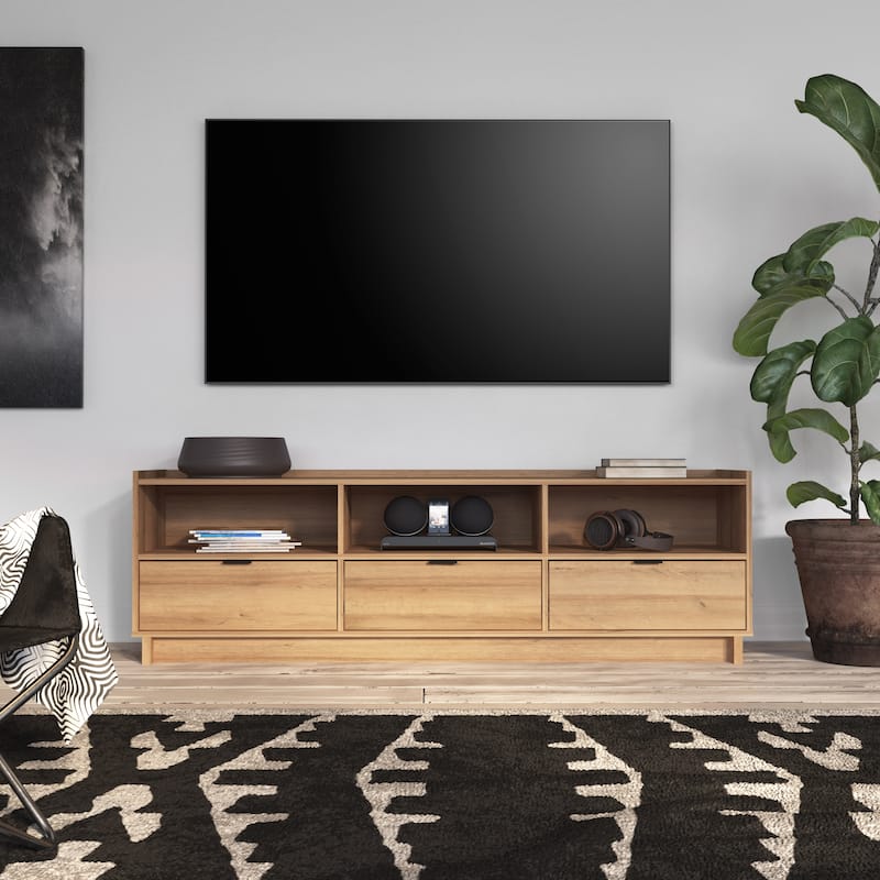 Prepac Simply Modern 70.25" W TV Stand for Living Room, Entertainment Room - 70.25" W x 22" H x 16" D