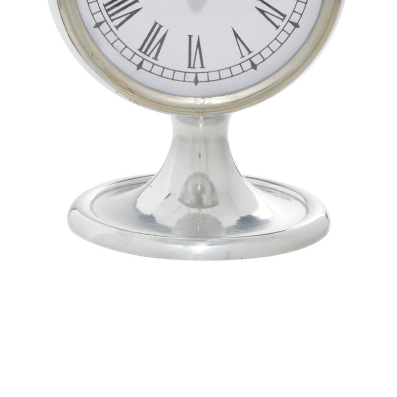 Aluminum Metal Pendulum Clock - Silver - Roche River Decor - 5"W x 5"L x 11"H