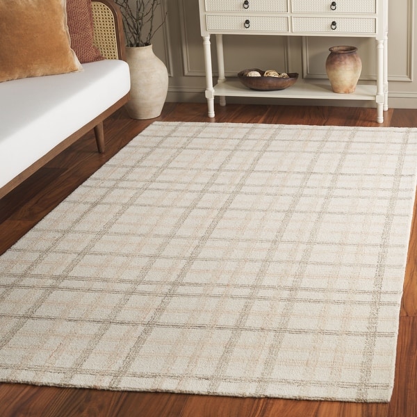 slide 2 of 17, SAFAVIEH Handmade Ebony Sufiya Contemporary Wool Rug 8' x 10' - Beige/Ivory - Rectangle