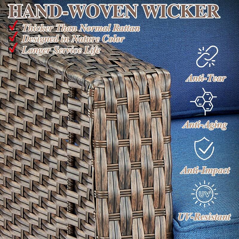 Outdoor Arm Chair with Cushion Wicker Rattan Chair