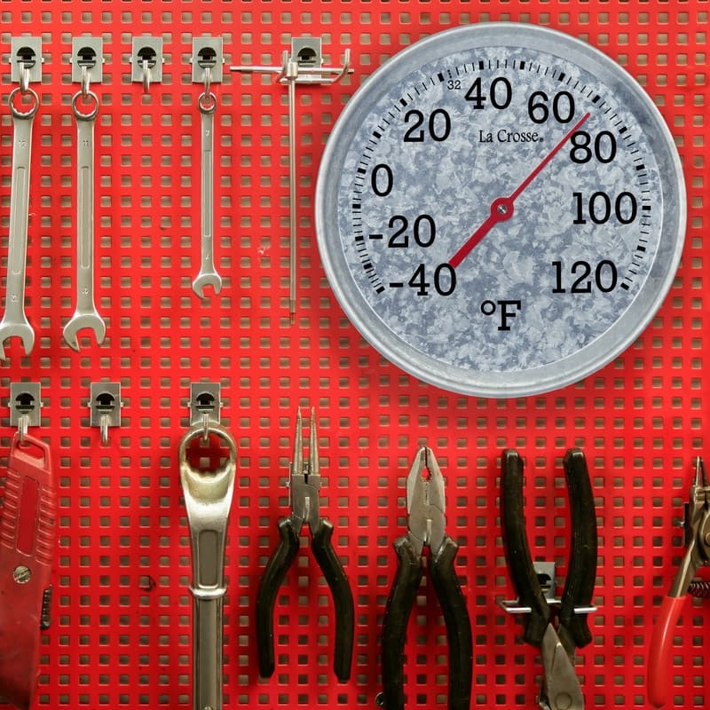La Crosse Analog Galvanized Metal 8 Inch Dial Thermometer