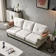 Living Room Furniture sofa, Linen Fabric Faux Leather sofa with Wood ...