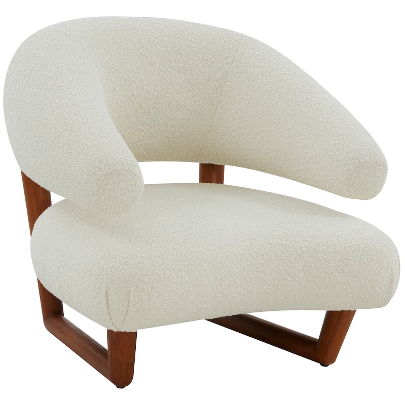 SAFAVIEH Couture Jakobina Wooden Legs Accent Chair - 29 In W x 31.5 In D x 29.5 In H - 29Wx32Dx30H
