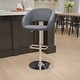 preview thumbnail 90 of 98, Chrome Upholstered Height-adjustable Rounded Mid-back Barstool Grey