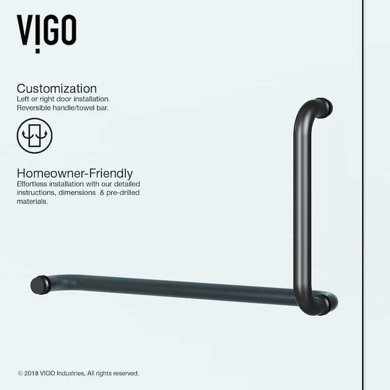 VIGO Pirouette Frameless Pivot Shower Door