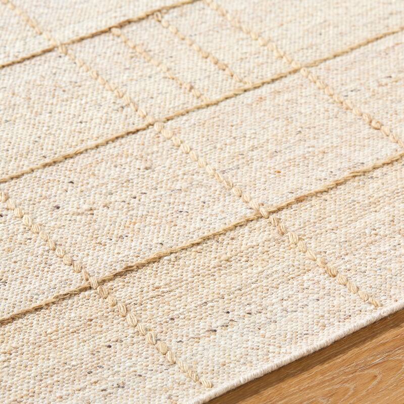 Abigale Transitional Checkered Wool Area Rug