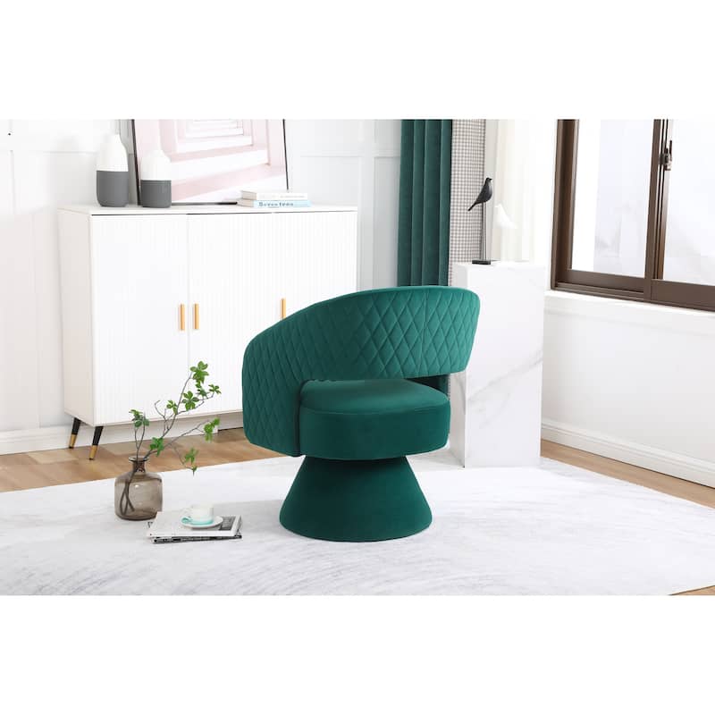 Swivel Accent Chair Armchair, Round Barrel Chair in Fabric for Living Room Bedroom