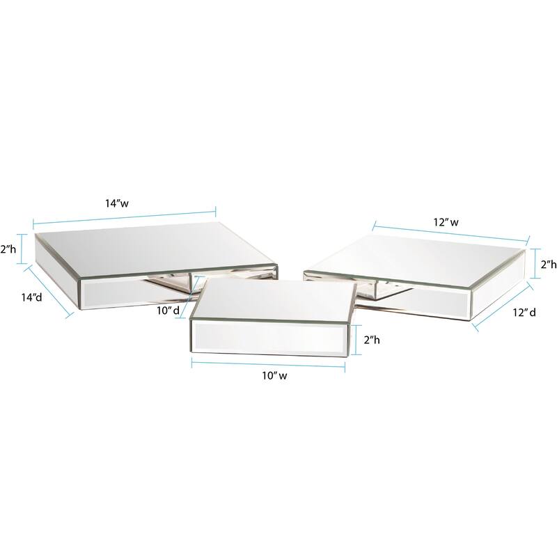 Allan Andrews Square Mirrored Decorative Display Platforms (Set of 3)