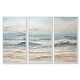 preview thumbnail 7 of 18, Designart "Beige And Blue Coastal Beach Paint" Coastal Beach Framed Art Set of 3 - Nautical & Coastal Wall Art Set