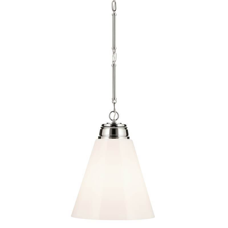 Kichler Lighting Marsailli 19.75" 1-Light Large Pendant with Opal Glass in Brushed Nickel - 15.75