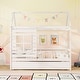 preview thumbnail 5 of 19, Twin House Bed Frame with Trundle Wooden Platform for Kids Bedroom
