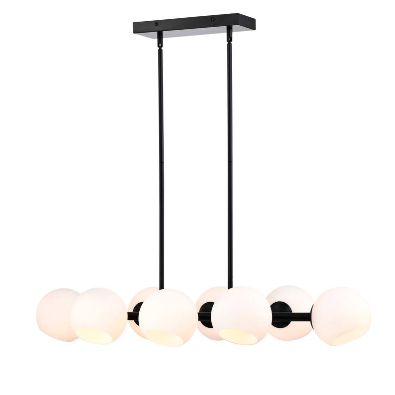 Yannick 38 Inch Modern Sputnik Style Ceiling Lighted Chandelier Matte Black Finish 8-Light - N/A