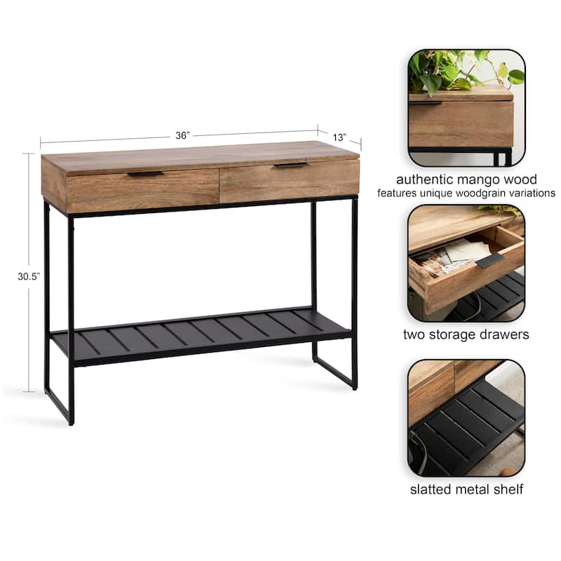 Kate and Laurel Malone Wood and Metal Console Table
