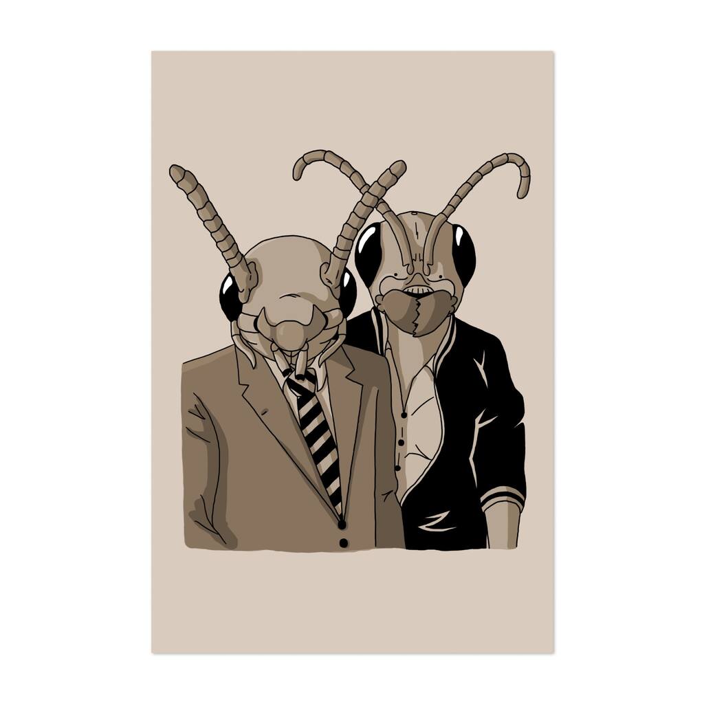 Human Bugs Illustrations Animals Figurative Insects Art Print/Poster