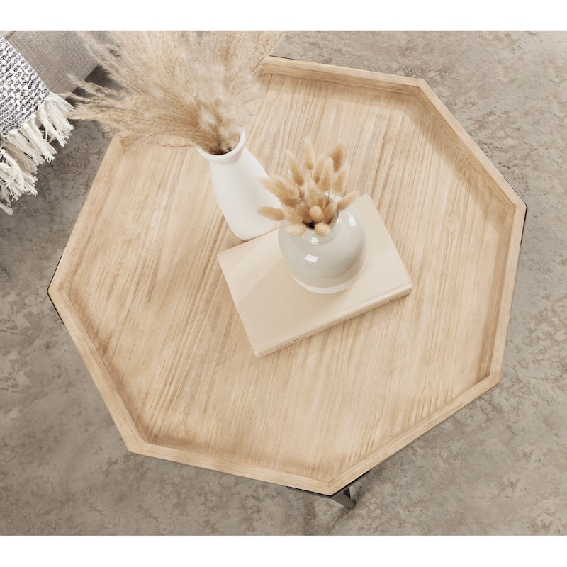 Kate and Laurel Occonor Octagon Wood Coffee Table