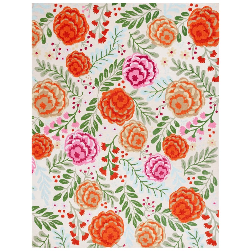 SAFAVIEH Handmade Easy Care Elsgard French Country Floral Rug - 8' x 10' - Ivory/Green