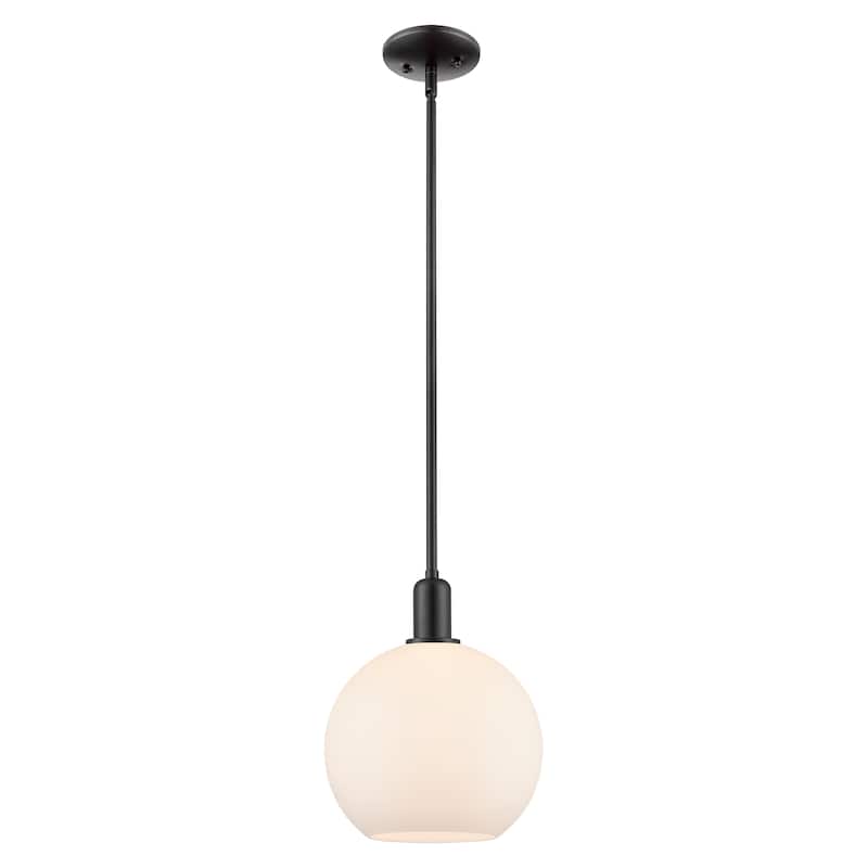 Innovations Lighting Endless Possibilities Arcadia - Athens - 1 Light 10" Stem Hung Mini Pendant - Matte White/Matte Black