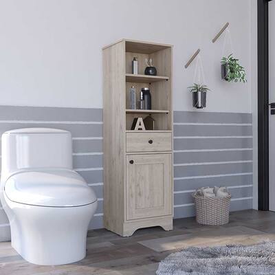 Linen Cabinet With One Drawer And One Cabinet