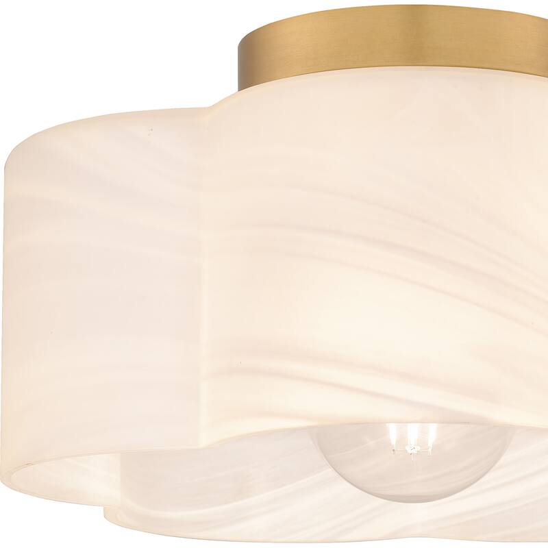 Lilly 1-Light Brushed Weathered Brass Semi-Flush Mount