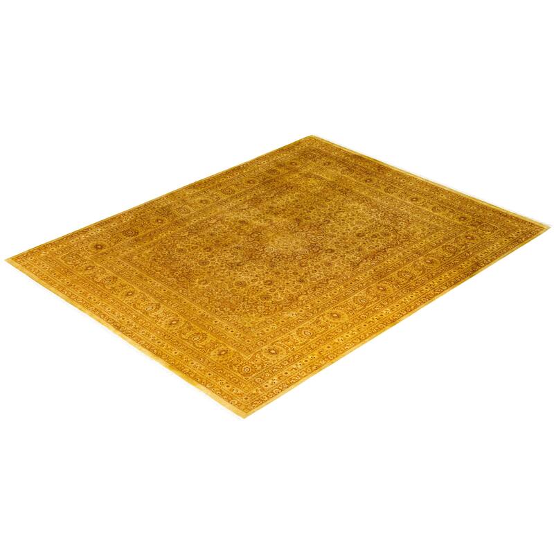 Overdyed One-of-a-Kind Hand-Knotted Area Rug - Yellow - 8' 1" x 10' 5"