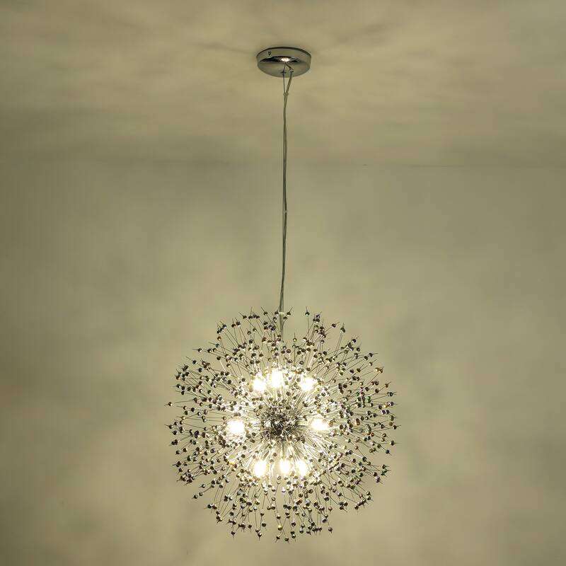 Black or Gold Modern Glam Starburst Firework Crystal Chandelier